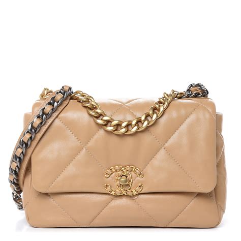 chanel 19 brown small|chanel 19 dark beige.